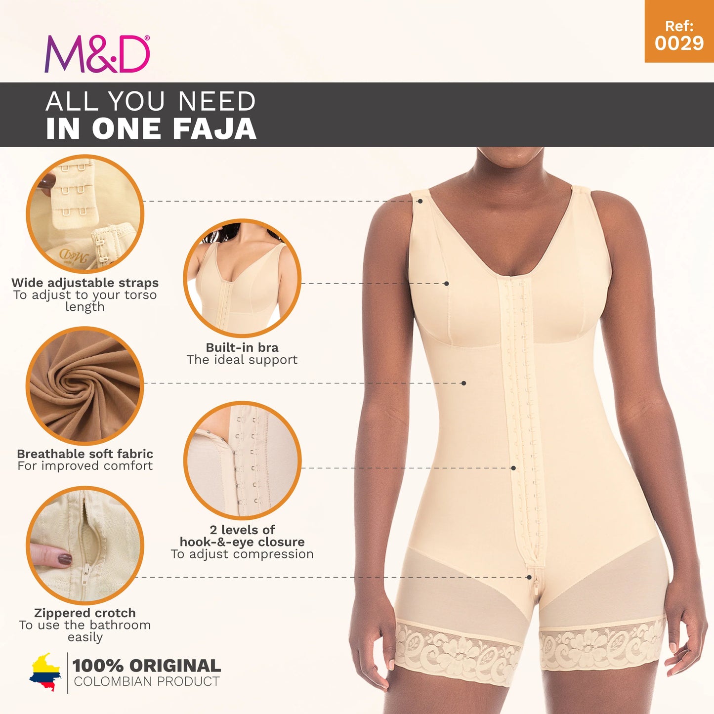 Mid Thigh Faja With Bra  for Women / Powernet 0029