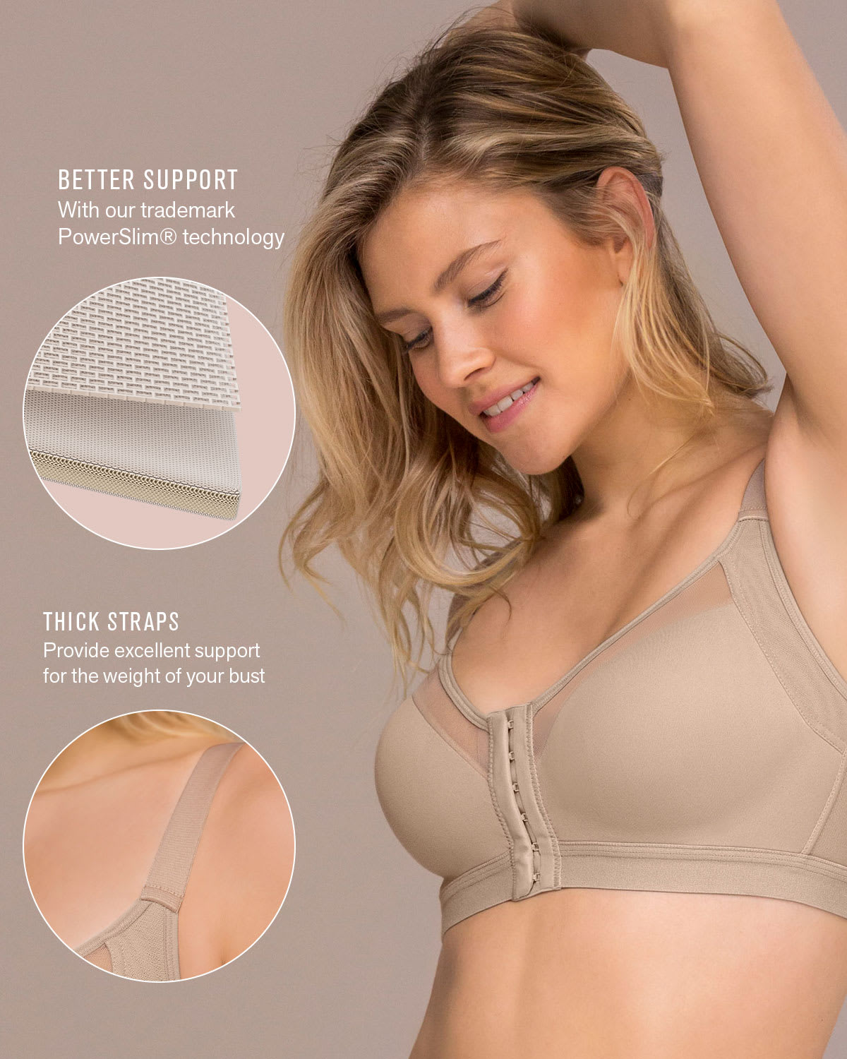 Multi/Benefit lightly lined wireless posture corrector bra- 011936