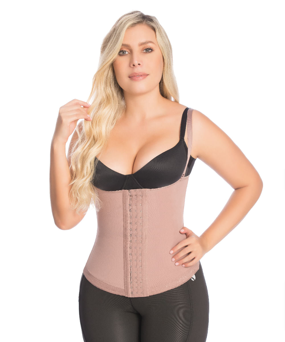 waist trainer with 3 levels of snaps with removable straps 09006