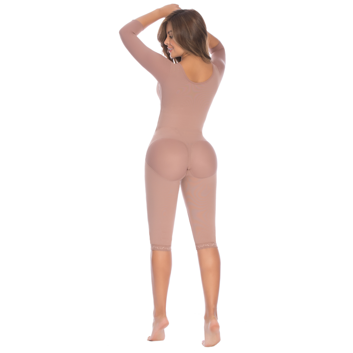 Body Garment below the knee with bra and sleeves (3 levels of hooks) post surgical girdle and daily use 009103