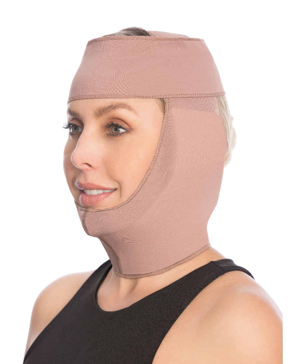 Post surgery compression face wrap-style 009029