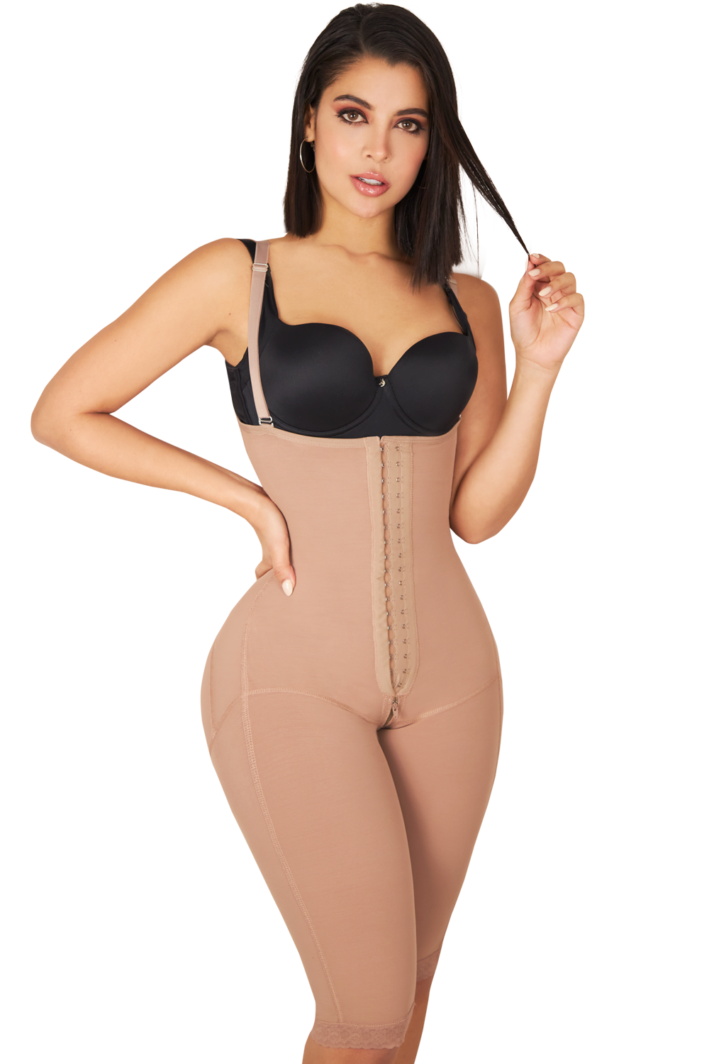 LONG BODY SHAPER WITH COVERED BACK AND PERINEAL ZIPPER 3011