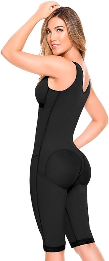 Knee-length shapewear with bra enhancement   buttocks surgical girdle and daily use 009010