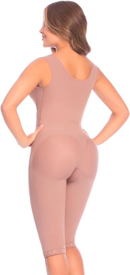 Knee-length shapewear with bra enhancement   buttocks surgical girdle and daily use 009010