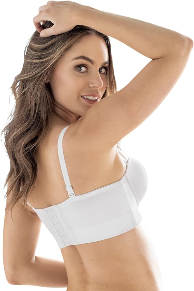 Strapless Underwire Full Coverage Longline Bra - Back Smoothing Bra 011911