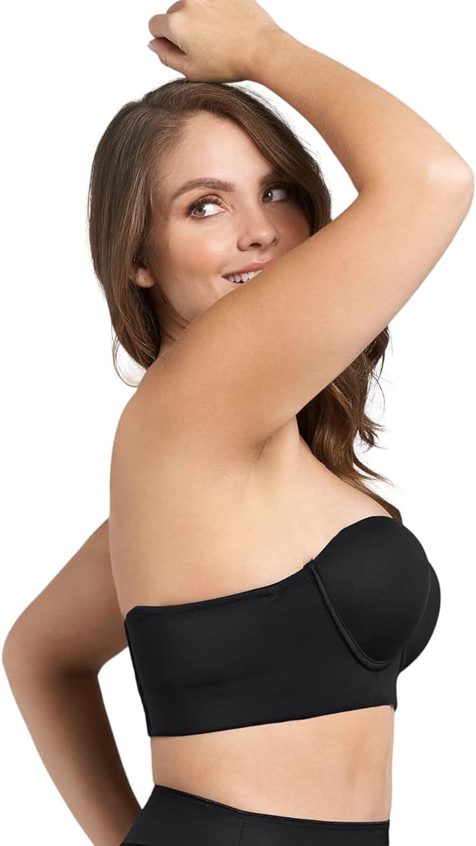 Strapless Underwire Full Coverage Longline Bra - Back Smoothing Bra 011911