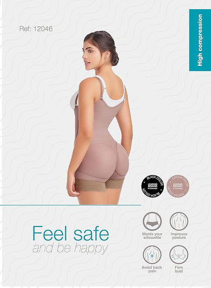 EXTRA SHORT GIRDLE WITH BUTT ENHANCEMENT ZIPPER ON THE SIDE POST SURGICAL AND DAILY USE 009046