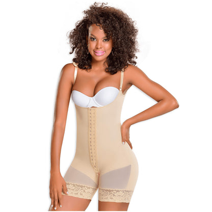 MID-THIGH FAJA WITH BACK COVERAGE AND ADJUSTABLE STRAPS 0068