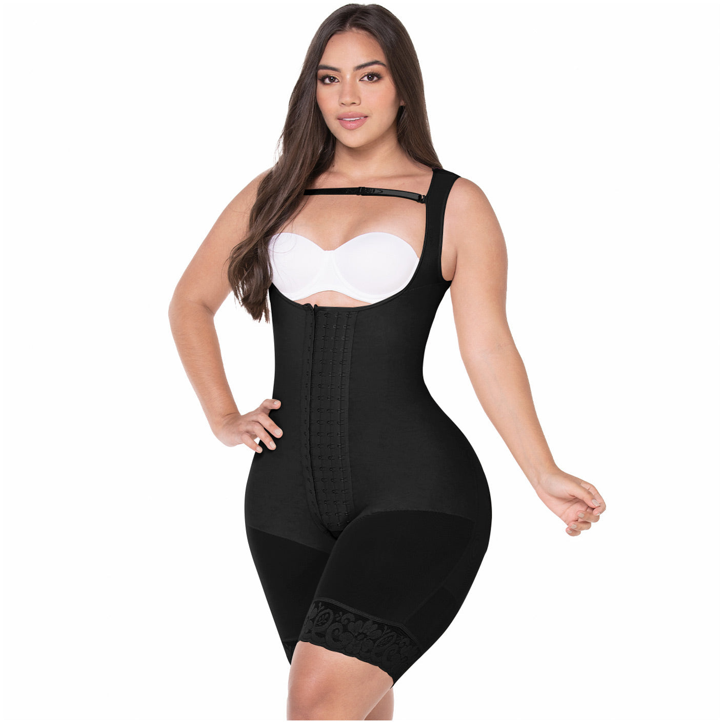 FAJAS MYD 0485 | FAJAS COLOMBIANAS POST SURGERY MID THIGH SHAPEWEAR BODYSUIT FOR GUITAR AND HOURGLASS BODY TYPES