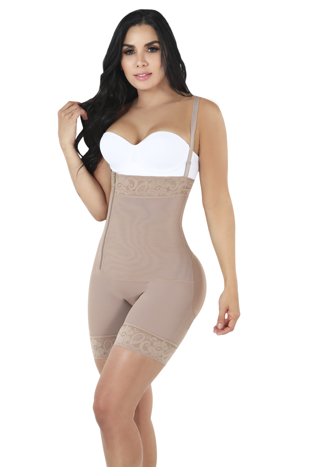 SHORTS BODY SHAPER STRAPLESS WITH LATERAL ZIPPER 2035