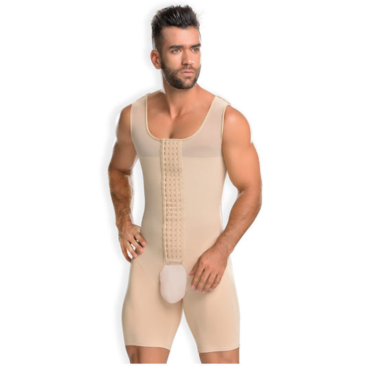 MID-THIGH FAJA 4 FRONT HOOKS BACK COVERAGE AND ADJUSTABLE STRAPS FOR MEN 0061