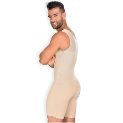 MID-THIGH FAJA 4 FRONT HOOKS BACK COVERAGE AND ADJUSTABLE STRAPS FOR MEN 0061