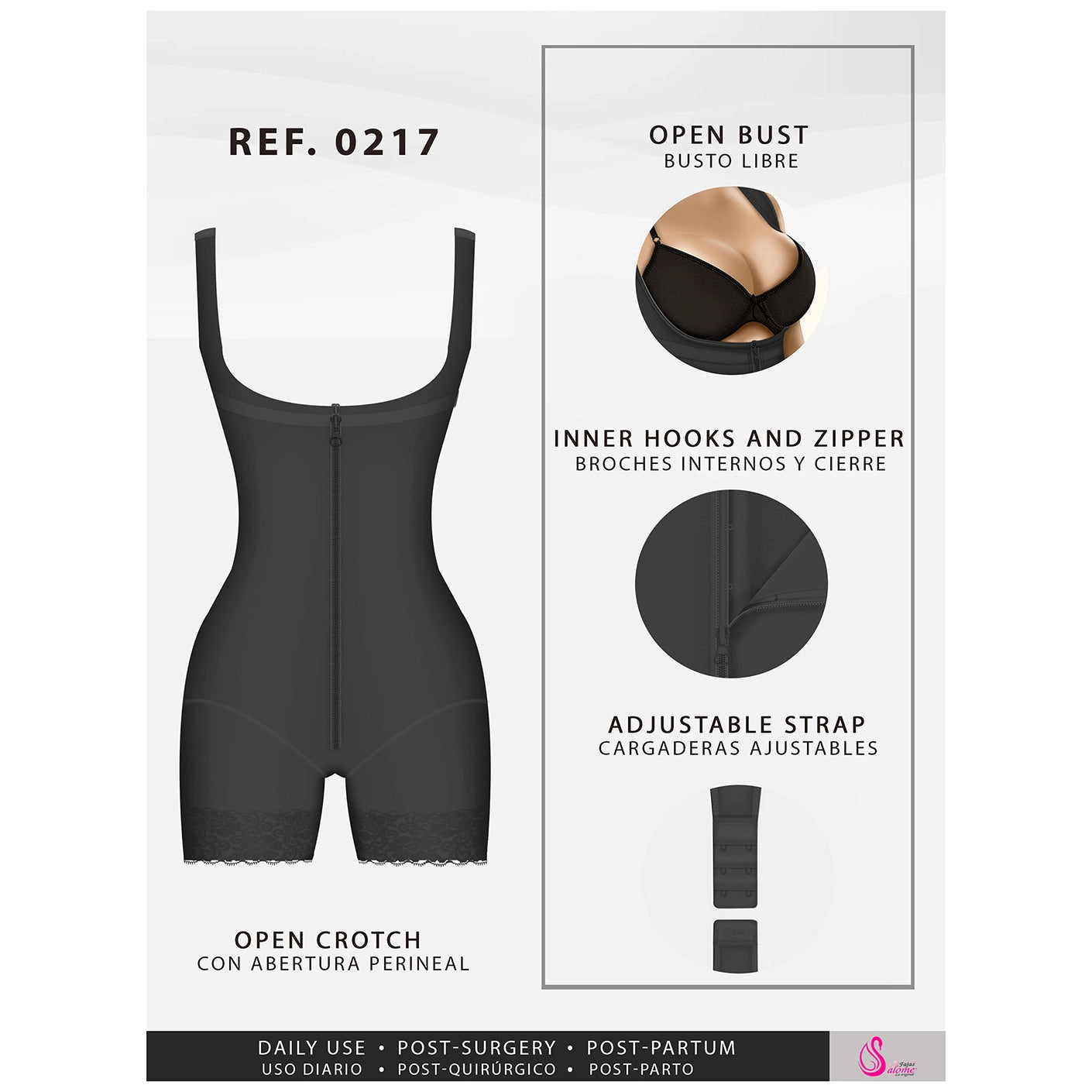 High Back Thick Straps Body Shaper compression Butt Lifter Shorts - High compression Line 0217